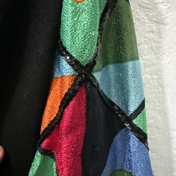 Pierre Balmain Paris Vintage Black Multicolor Jacket Lightweight S6 Made in USA - Picture 9 of 14